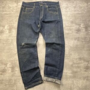 Blue Water Selvedge Denim Jeans Mens 32x28 Blue Raw Distressed Vintage
